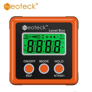 Neoteck Orange Aluminum Angle Finder Digital Protractor Inclinometer Electronic Level Box Magnetic Base Measuring Tools 240523