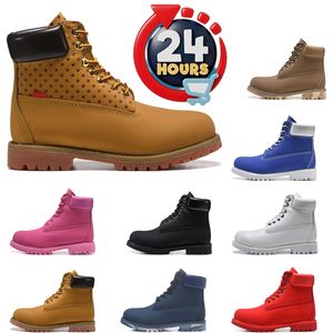2024 Top Quality Boots Martin Designer Women Wheat Black Pink Blue white Ankle Boots Outdoor Classic Winter Sports boots mens booties shoes white black