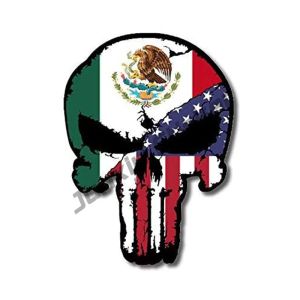 Kreativa klistermärken mexikansk amerikansk dekal mexikansk sockerskalle flaggkarta klistermärke bil bedömning vinyl lim klistermärke dekor kk13cm