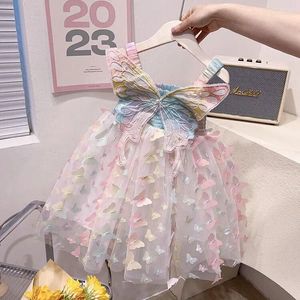 Girl Dresses Retail Baby Girls Fairy Butterfly Mesh Dress Princess Kids Cute Party Birthday Holiday 1-8 T Hntmo