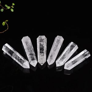 Natural white Crystal clear quartz 4-8CM Quartz Crystal Stone Point Healing Hexagonal Wand Treatment Stone