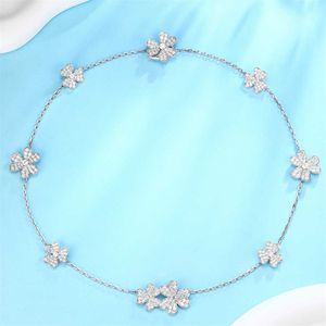 Hög lyxvarumärke smycken designadvan halsband för älskare blommor klöver gudinna blomma liten s925 kep3