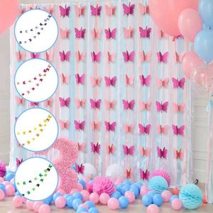 Banners Streamers Confetti 3m/lot 3D Butterfly Garland Banner for Wedding Birthday Party Baby Shower Decoration Paper Garland Craft Home Wall Hanging Decor d240528