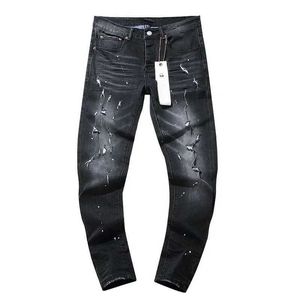 Jeans masculinos de alta qualidade Roca Roca 2024SS Nova rua Trendy Brand Jeans Street Made de calças antigas do buraco Slim J240527