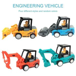 Diecast Model Cars 4-częściowy zestaw inżynierii Zestaw pojazdu inżynieryjnego Mini Symulacja Symulacja Buldozer Roller i wiertarka