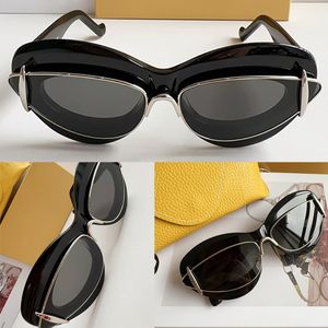 Cateye double frame sunglasses in acetate and metal Designer sunglasses 40119 womens new oval stylish design big eyed sunglasses With original box