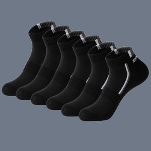 Meias masculinas 5/10Pairs de alta qualidade homens Fahion meias de tornozelo preto meias esportivas casuais masculas meias de algodão fino de meias curtas de verão masculino y240528