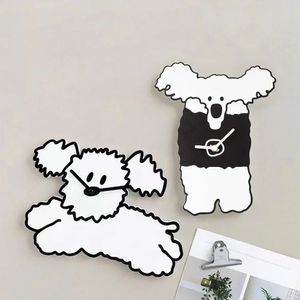 Clocks Running Dog Wall Cartoon Acrylic Fashion Watches Practical Cute Puppy Animal Living Room Bedroom Home Decor Kids Gift 240528