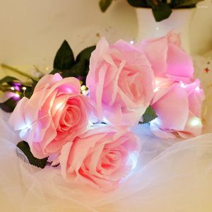 Декоративные цветы творческие подарки световые световые искусственные подарки на День Святого Валентина розы для женщин свадебные вечеринки
