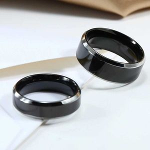 Couple Rings Black Ring Classic Stainless Steel Ring Engagement Wedding Ring Mens Couple Black Silver Fashion Jewelry 8/6mm S2452801