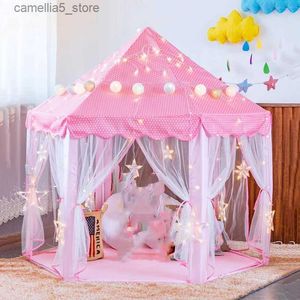 Игрушечные палатки Детская принцесса розовый замок палаток Портативные мальчики девочки Внутреннее открытое сад
