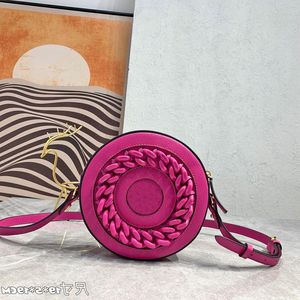 10A Fashion Ring Strap Round Chain Shoulder Circular Handbag Head Wallets Bag Genuine Metal Crossbody Holder Card Clutch Zipper Leather Srdq