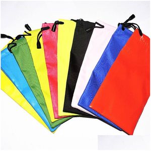 Sunglasses Cases Portable Candy Color Mixed Glasses Case Cloth Eyewear Storage Bag Pouch Eyeglasses Fashion Accessories Drop Delivery Dh3Ya