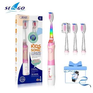 Tandborste Seago EK6 Kids Electric Toothbrush Battery PowerD SG-977 Barn Tandborste2 Min Borsta timer LED-ljus IPX7 Vattentät Q240528