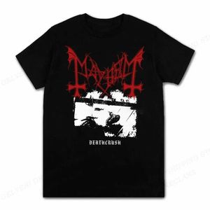 T-shirts masculino Rapper Mayhem Death Tam camiseta Men t-shirts Camisetas de algodão Crianças Kids Hip Hop Tops Tees Women Tshirt Anime Rock Camisetas Boy Tees Y240522