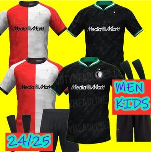 2024 Feyenoords Kokcu Gimenez Danilo 24 25 Soccer Jerseys Home Away Trauner Hartman Gimenez Taabouni Paixao Timber Men +Kids Kids Football Shirt