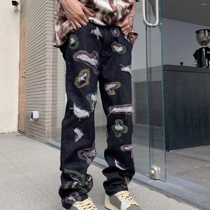 Dżinsy męskie i zabytkowe damskie zabytkowe uliczne podrywane spodnie hip -hopowe w stylu mody chudy