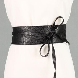 Belts Women Pu Leather Bow Belt Lace Up For Straps Wide Waistband Female Dress Sweater Waist Girdle Clothing Accessories 288j