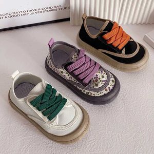 Sneakers Kids Canvas Shoes Boys Girls Sport Shoes Simple Non Slip Fashion Flats Flats Round rowe role All Match Q240527