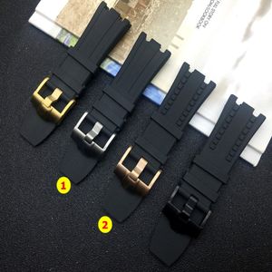 28mm Black Nature Rubber Silicone Watch Band Watch Band para Strap for Belt Offshore Oak em 293s