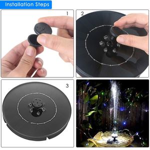 Solar Fountain Led Solar Water Fountain with LED Lights for Outdoor Landscape Garden Decor Floating Pool Fountain Solar Pump