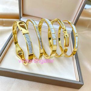 10A Premium Luxury Hrms Designer Classic Counter Fashion Unisex Bracelet South New Hollow Titanium Steel Colorless Rose Gold Bracelet with Diamond Simple Open