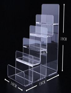 5 lager plånbok display stativ akryl handväska display rack titta glas kosmetisk nagellackhållare som visar sta6959766
