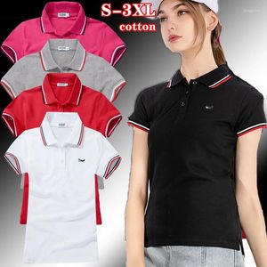 Women's Polos Good Quality 2024 Summer Short Sleeve Polo Shirts Cotton Fashion Brand Casual Womens Tees Lapel Slim Lady Top