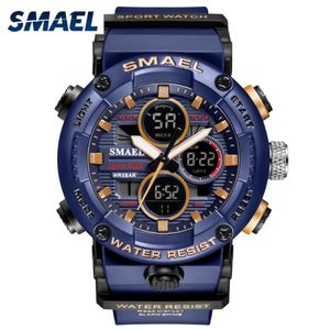 SMAEL SPORT Watch Men Waterproof Led Watches Digital Watches StopWatch Big Dial Clock para masculino 8038 Relogio Masculino Quartz 220329 276o