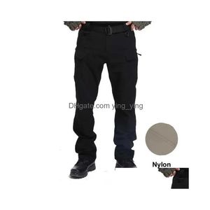 Męskie spodnie Mens Taktyczne Ładunki Mężczyźni Wodoodporne Wodoodporne T -Combat Wojskowe Kamuflabe Spodnie Casual LTI Kieszonkowe Joggers DEL DH1OB
