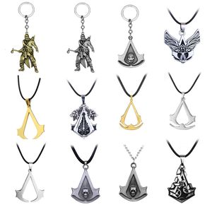Fashion Metal Alloy Assassins Ezio Cosplay Pendant Necklace Knights Templar Iron Cross Necklaces For Men Women Connor Amulet