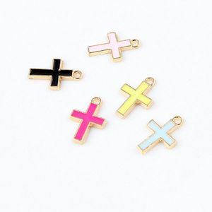 Pendant Necklaces 6 Colors Enamel Cross Jesus Pendants 10Pcs/Lot Crucifix Charms Fashion Jewelry Diy Accessories For Bracelets Necklac Dh6V9