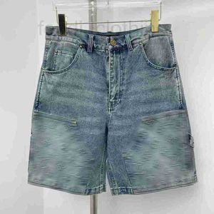 Męski projektant dżinsów marka dżinsów Nowe 2024 Summer cienki wysoki talia luźna mała figurka odchudzanie 5/4 dżinsowe spodnie B5ug