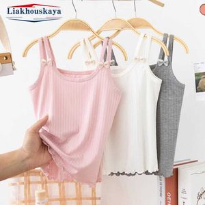 Tank Top Womens Tanks Camis 110-160cm Korean Summer Modal Sling Tank Tops For Girls Cartoon Underwear Young Teens in Lingerie Sport Top Children Camisole WX5.28