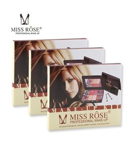 Miss Rose 48 färger Professional Makeup Artist Eye Shadow Palette Blusher Compact Powder Matte Glitter med Brush4385185