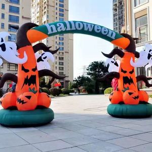 卸売カスタマイズされたハロウィーンウェルカムインフレータブルアーチゴーストカボチャアーチウェイの入り口装飾001