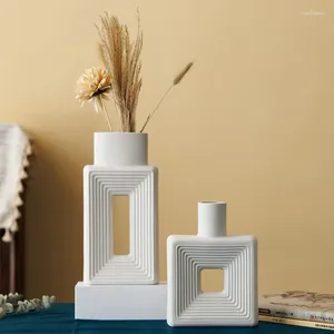 Wazony nordycki kwadratowy wazon dekoracja ceramiczna kreatywna ins wiatr dom suchy kwiat hydroponiczny producenci hurtowe