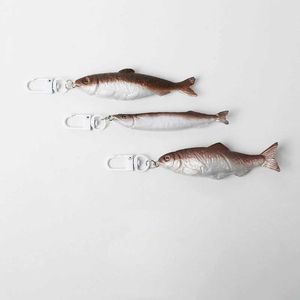 Pluszowe breloki Symulowane solone brelowiec rybny Nowy spersonalizowany mały ryby suszona zabawka z brekówką torbę na telefon wiszka