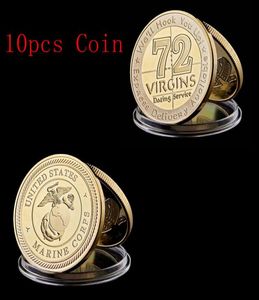 10pcs SMC Desafio Coin Craft United States Marine Corps 72 Virgin Morale Coin Service Dating Gold Plated Badge2363420