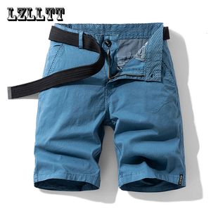 Summer Men Cotton Cargo Shorts Fashion Berche Bermuda Beach Jogger Tactical Casual Mash Drop 240529