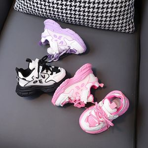 Barnplattform Sneakers Autumn Fashion Pink Girls Shoes Soft Sole Non-Slip Kids Shoes For Boys Thick Sole Sports Tenis Shoes 240528