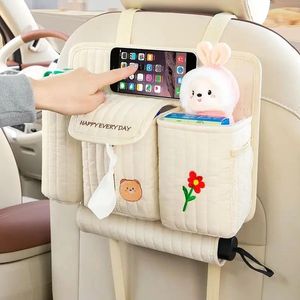 Interior Accessories Creative Multifunctional Car Trash Can Tissue Box Rear Hanging Storage Bag Cute