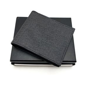 Carteira masculina de moda Men clássico carteira esbelta com caça -níqueis de cartas de lona macia bifold carteira pequena carteira pequena com caixa 2334