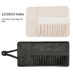 1218Hole MakeUp Brushe Bag Functional Cosmetics Case Travel Organizer Make Up Brushes Protector Makeup Tools Rolling Pouch 240527