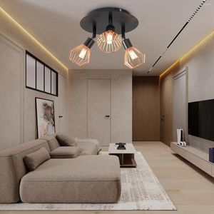 Люстры Creative Loft Chandelier G9 Diamond Iron Iron Cage Потолочный освещение американская кухня Промышленная гостиная