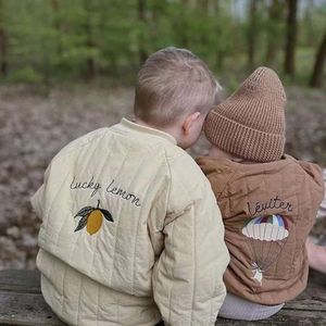 Småbarn Baby Boy Girl Jackets Winter Autumn Long Sleeve Brodery Fleece Cotton Kids Coats Ytterkläder Barnkläder L2405
