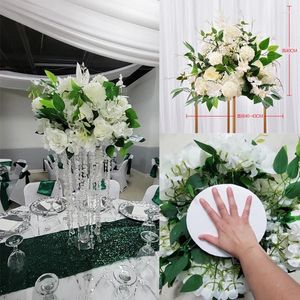 Decorative Flowers Wedding Decoration Props Artificial Rose Flower Ball Road Cited Stage Background Roman Column Pot