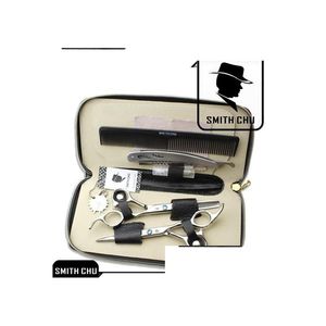 Hår sax 6.0inch Smith Chu Professional Salon Cutting Thunning Barber Shears Razor Hairdressing Set med Case Drop Delivery Pro DHC31