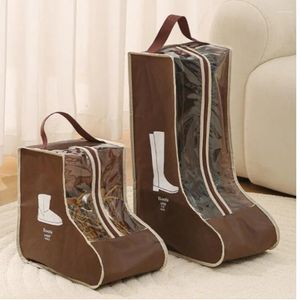Storage Boxes Waterproof Shoe Bag Portable Dustproof High Heels Short Boots Long Zipper Pouch Moisture-proof Home Organize Tool