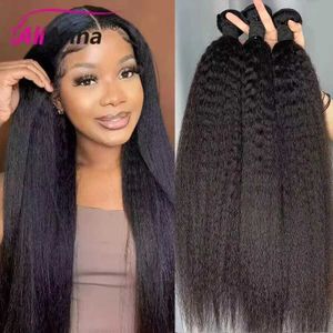 Hair Wefts 26 28 30 inch twisted straight hair bunches soft Brazilian hair extensions Yaki woven womens hair bunches Q240529